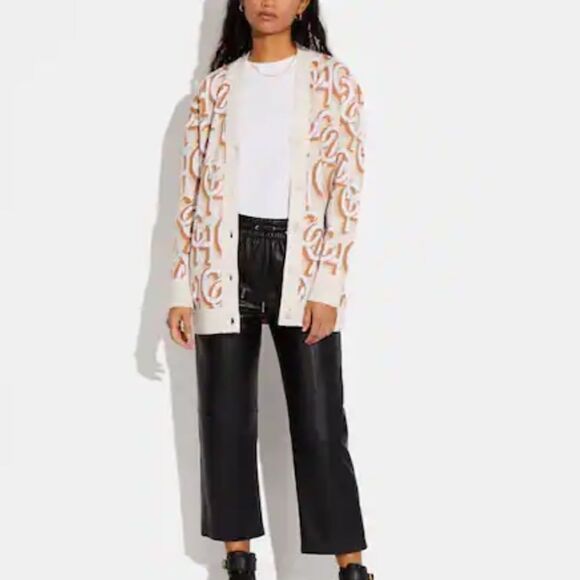 NWT Coach Monogram Print Cardigan NEW with tag SIZE US XL - Picture 6 of 7